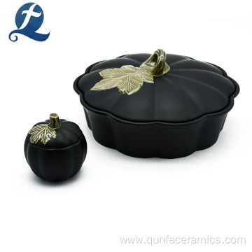 High Quality Printed Pumpkin Shaped Ceramic Cook Pot